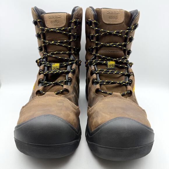 KEEN Mens Utility Dover 8" Work Boot US 14 D EU 47.5 Brown WP Carbon Toe NIB - Picture 6 of 14